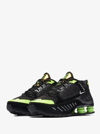 Shop Nike Black And Lime Blast Shox Enigma Low Top Sneakers