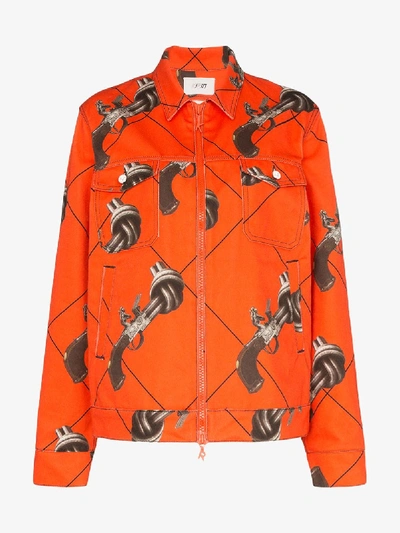 Shop Kirin Peggy Gou Kirin Guns Print Worker Jacket In Orange