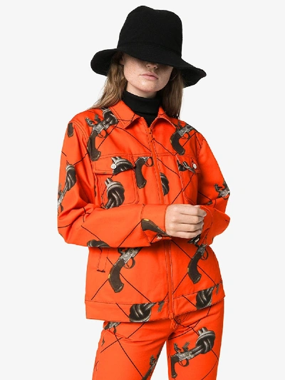 Shop Kirin Peggy Gou Kirin Guns Print Worker Jacket In Orange