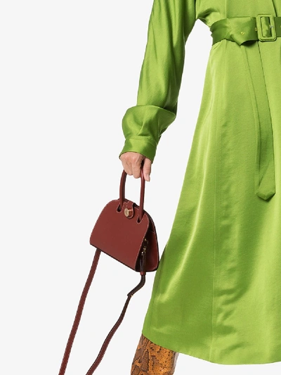 Shop Manu Atelier Red Ladybird Micro Leather Shoulder Bag