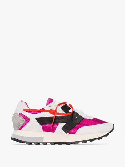 Shop Off-white Pink Runner Colour Block Sneakers