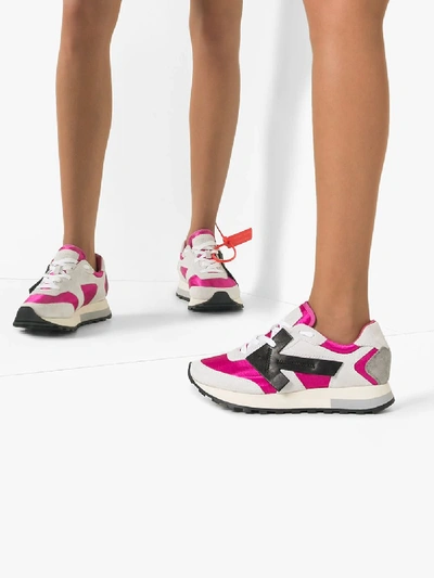 Shop Off-white Pink Runner Colour Block Sneakers