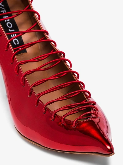 Shop Y/project Red 105 Open Lace-up Leather Boots