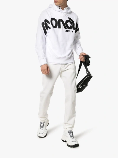 Shop Moncler Genius 2 Moncler 1952 Take A Hike Print Hoodie In White