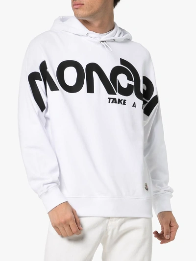 Moncler 1952 Logo Printed Hoodie In White