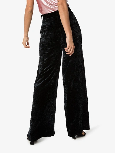 Shop Racil Peter High Waist Velvet Trousers In Black