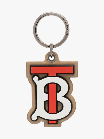 Shop Burberry Brown Tb Monogram Keyring