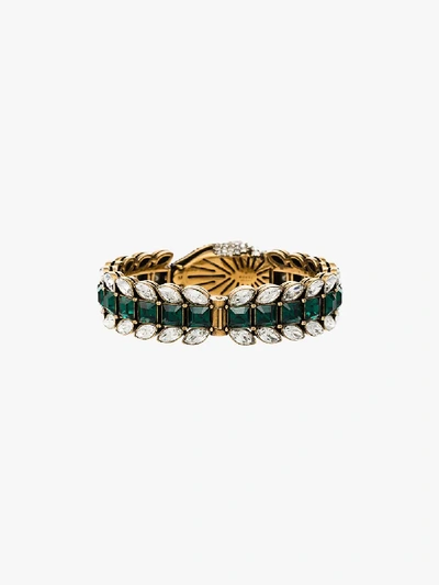 Shop Gucci Green Snake Crystal Bracelet
