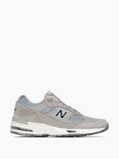Shop New Balance Grey M991 Low Top Suede Sneakers