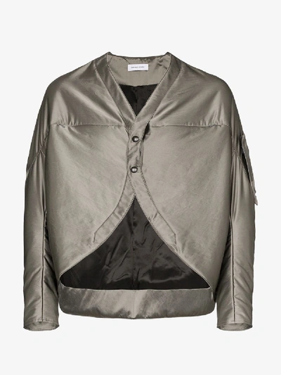 Shop Kiko Kostadinov Cocoon Flight Jacket In Silver