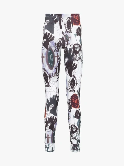 Shop Comme Des Garçons Homme Deux Comme Des Garçons Homme Plus Multi Print Leggings In Black