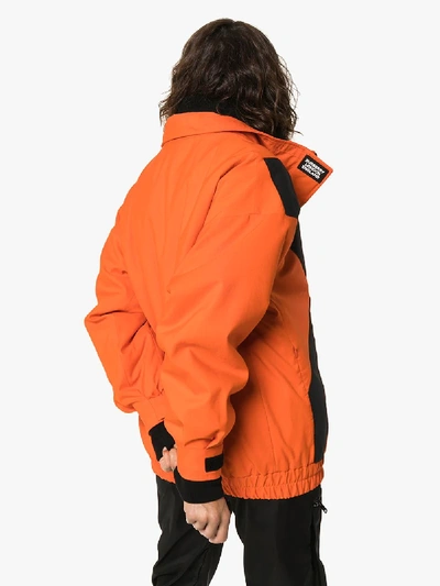 Shop Burberry Fleece Lined Panelled Jacket In Orange