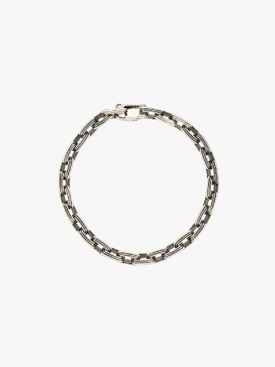 Shop M Cohen M. Cohen Sterling Silver Rectangular Link Chain Bracelet