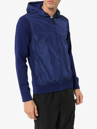 Shop Canada Goose Windbridge Knit Panel Hooded Jacket In Blue