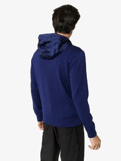 Shop Canada Goose Windbridge Knit Panel Hooded Jacket In Blue