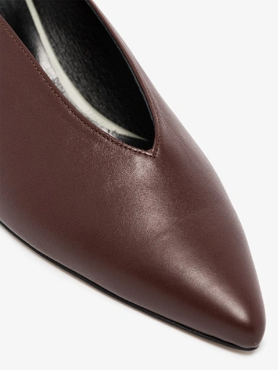 Shop Yuul Yie Burgundy Amie 60 Leather Pumps In Red