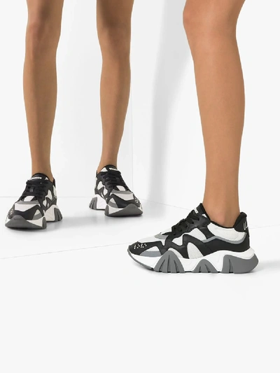 Shop Versace Multicoloured Chunky Sole Sneakers In Black