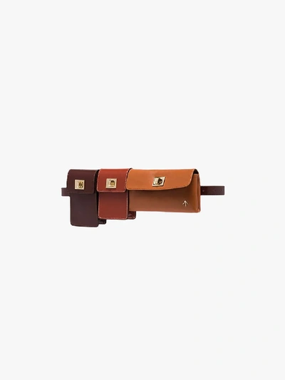 Shop Manu Atelier Brown Tech Leather Belt Bag