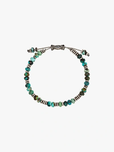 Shop M Cohen M. Cohen Sterling Silver Templar Beaded Bracelet In Green