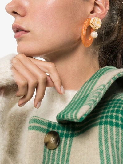 Shop Aym Orange Andreia Disc Pearl Earrings In Paris Vanilla