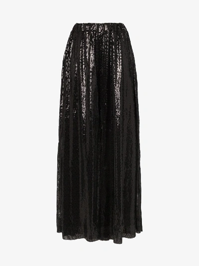 Shop Deitas Sequin Embellished Palazzo Pants In Black