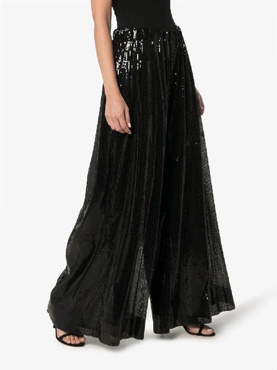 Shop Deitas Sequin Embellished Palazzo Pants In Black