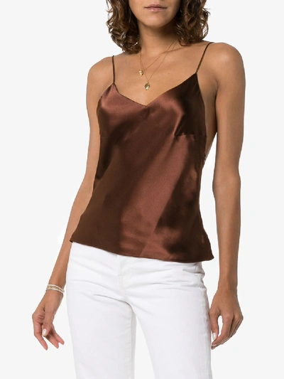 Shop Deitas Chloe Silk Camisole Top In Brown