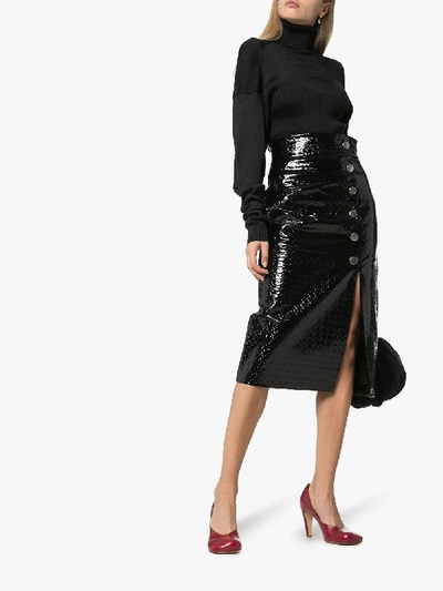 Shop Skiim Lucy Patent Leather Pencil Skirt In Black