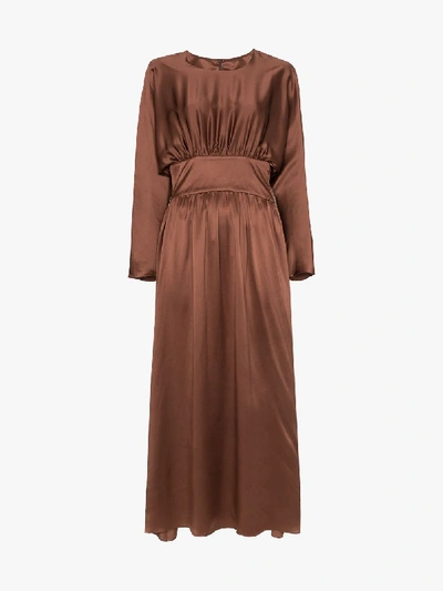 Shop Deitas Hermine Ruched Detail Dress In Brown