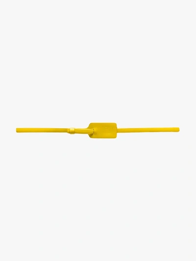 Shop Off-white Yellow Zip Tie Patent Leather Belt