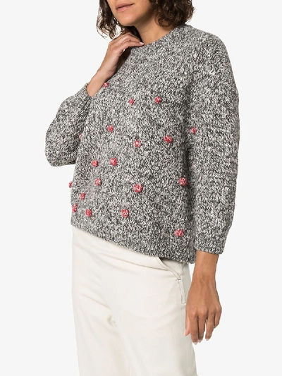 Shop Vika Gazinskaya Bobble Melange Sweater In Grey