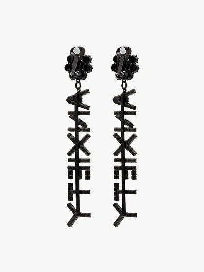 Shop Ashley Williams Black Anxiety Flower Clip Earrings