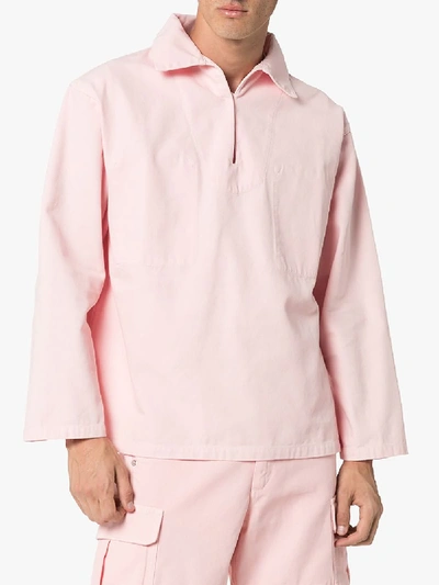 Shop Jacquemus Le Marin Long Sleeve Top In Pink