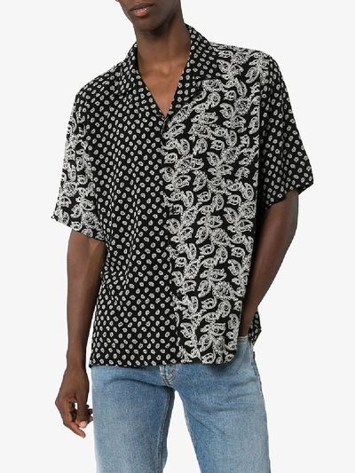 Shop Rhude Bandana Hawaiian Shirt In Black