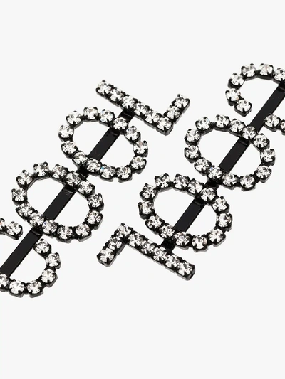 Shop Ashley Williams Black Crystal Embellished Cool Clip Earrings