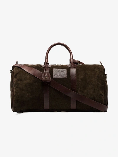 Shop Polo Ralph Lauren Brown Heritage Suede Holdall In Green