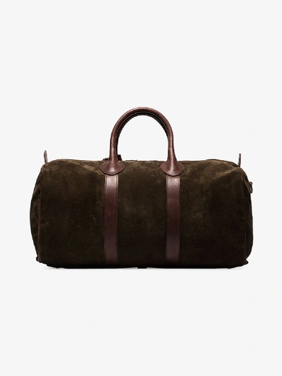 Shop Polo Ralph Lauren Brown Heritage Suede Holdall In Green