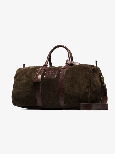 Shop Polo Ralph Lauren Brown Heritage Suede Holdall In Green