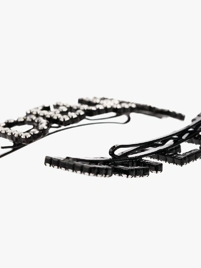 Shop Ashley Williams Black Delete Crystal-embellished Hair Pins