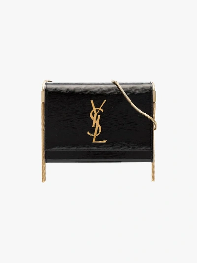 Shop Saint Laurent Black Kate Leather Box Shoulder Bag