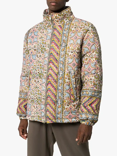 Shop Paria Farzaneh Iranian Print Quilted Jacket In Multicolour