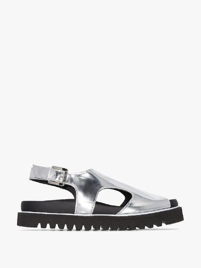Shop Plan C Silver Cutout Sandals