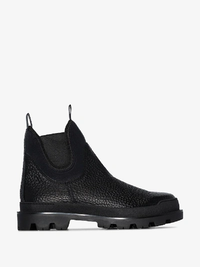 Shop Prada Black Leather Soled Chelsea Boots