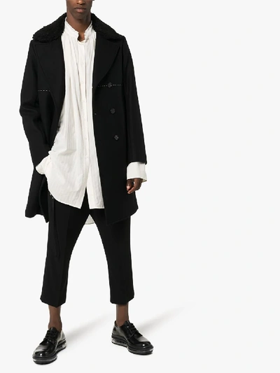 Shop Dashiel Brahmann Double-breasted Wool Coat In Black