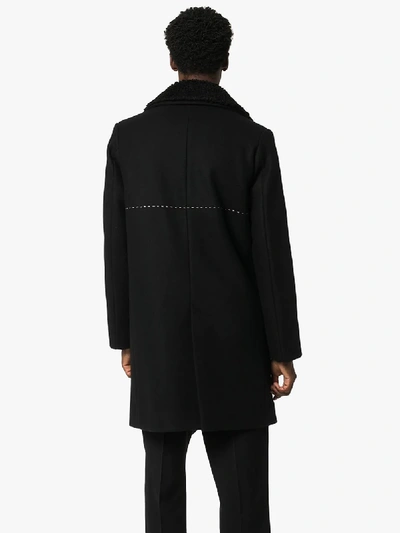 Shop Dashiel Brahmann Double-breasted Wool Coat In Black