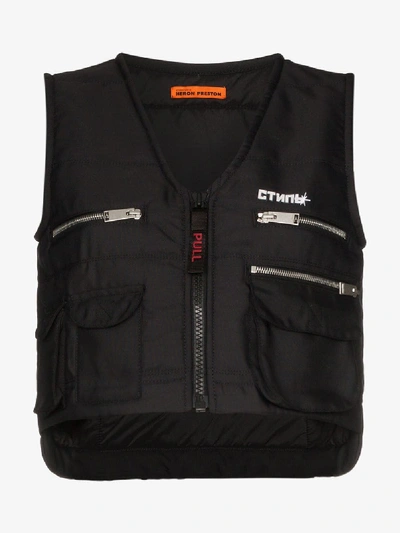 Shop Heron Preston Multi-pocket Utility Vest In Black
