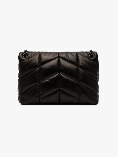 Shop Saint Laurent Black Loulou Puffer Quilted Shoulder Bag