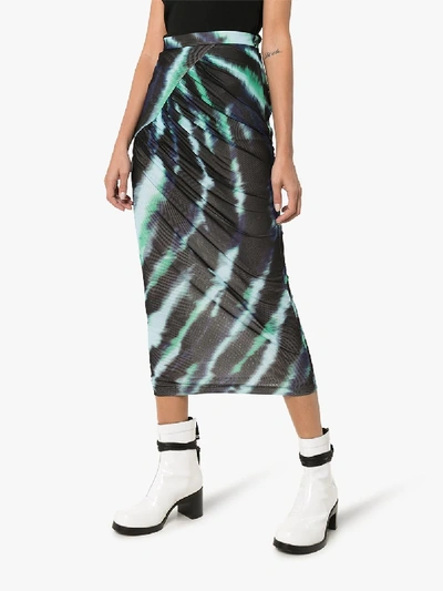 Shop House Of Holland Tie-dye Midi Skirt In Green