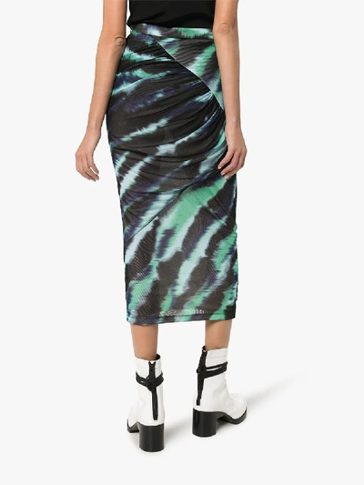 Shop House Of Holland Tie-dye Midi Skirt In Green