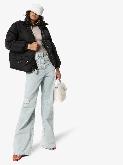 Shop Off-white Skater Style Distressed Jeans In Blue